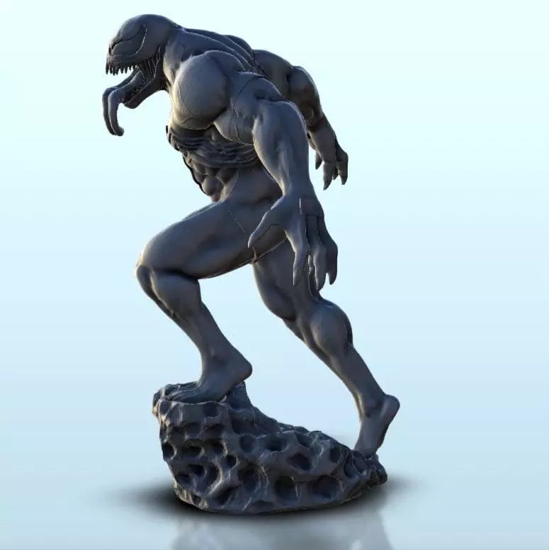 Venom on rock 15 - Modern WW2 WW1 World War Diaroma Wargaming RP 3D print model_20
