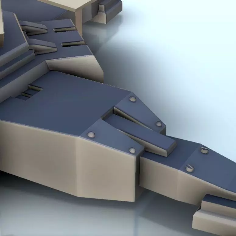 Double missile launcher turret 3  supported version - Future Sci 3D print model_10