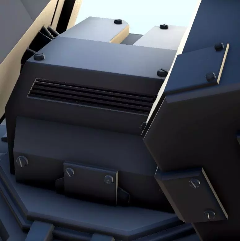 Double missile launcher turret 3  supported version - Future Sci 3D print model_14