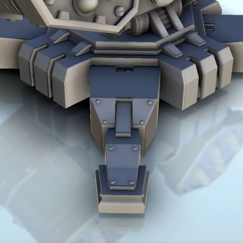 Double missile launcher turret 3  supported version - Future Sci 3D print model_8