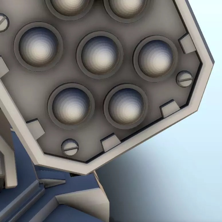 Double missile launcher turret 3  supported version - Future Sci 3D print model_11