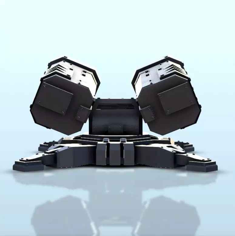 Double missile launcher turret 3  supported version - Future Sci 3D print model_3
