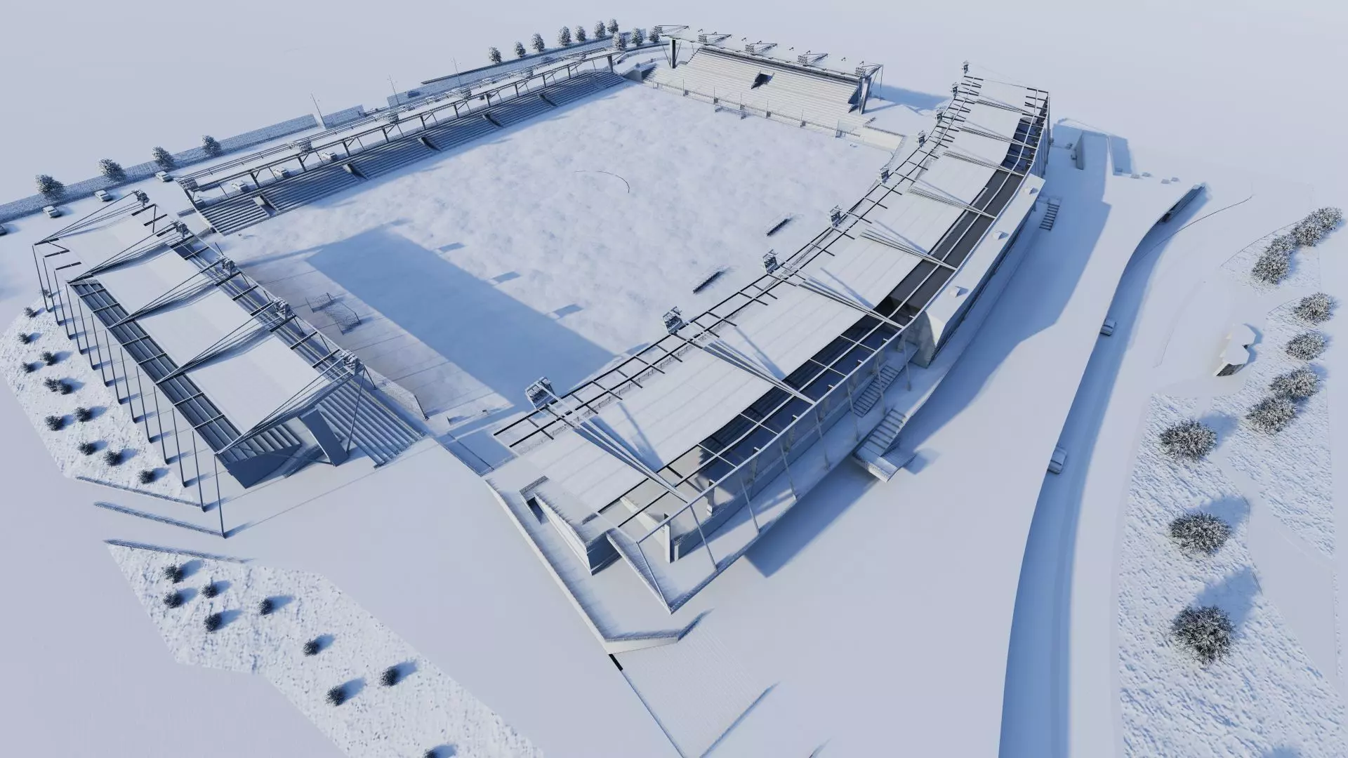 Football Stadium-American football 3D model_19