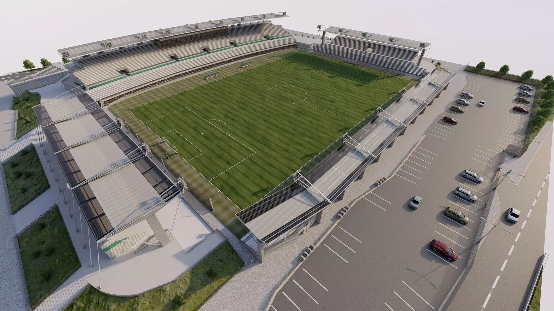 Football Stadium-American football 3D model_3