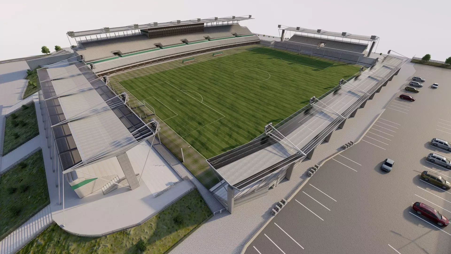 Football Stadium-American football 3D model_0