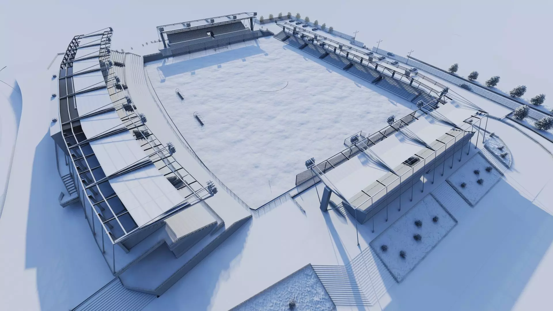 Football Stadium-American football 3D model_17
