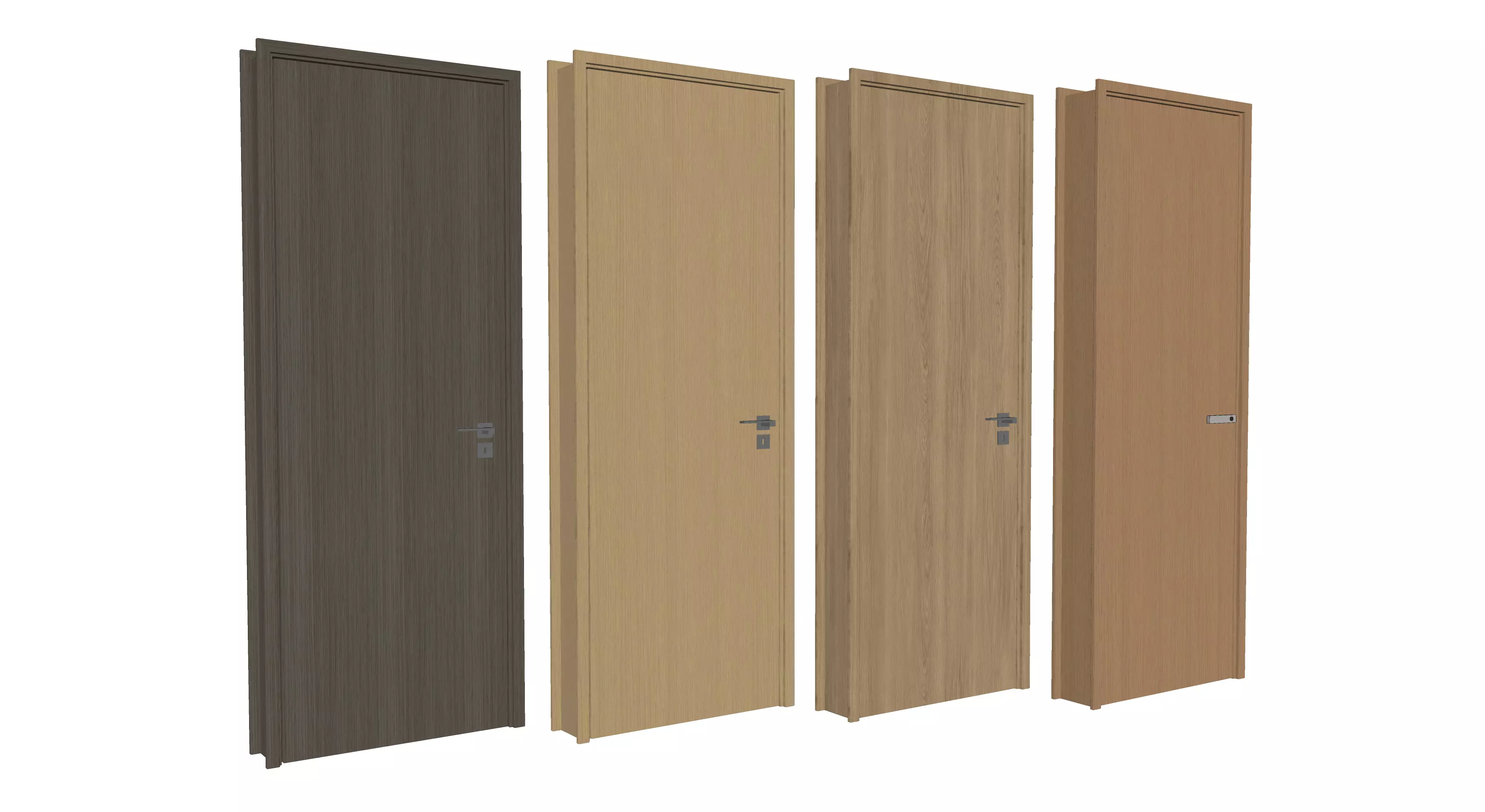 door Modern Wooden Interior Door with Furniture architectural 3D model_2