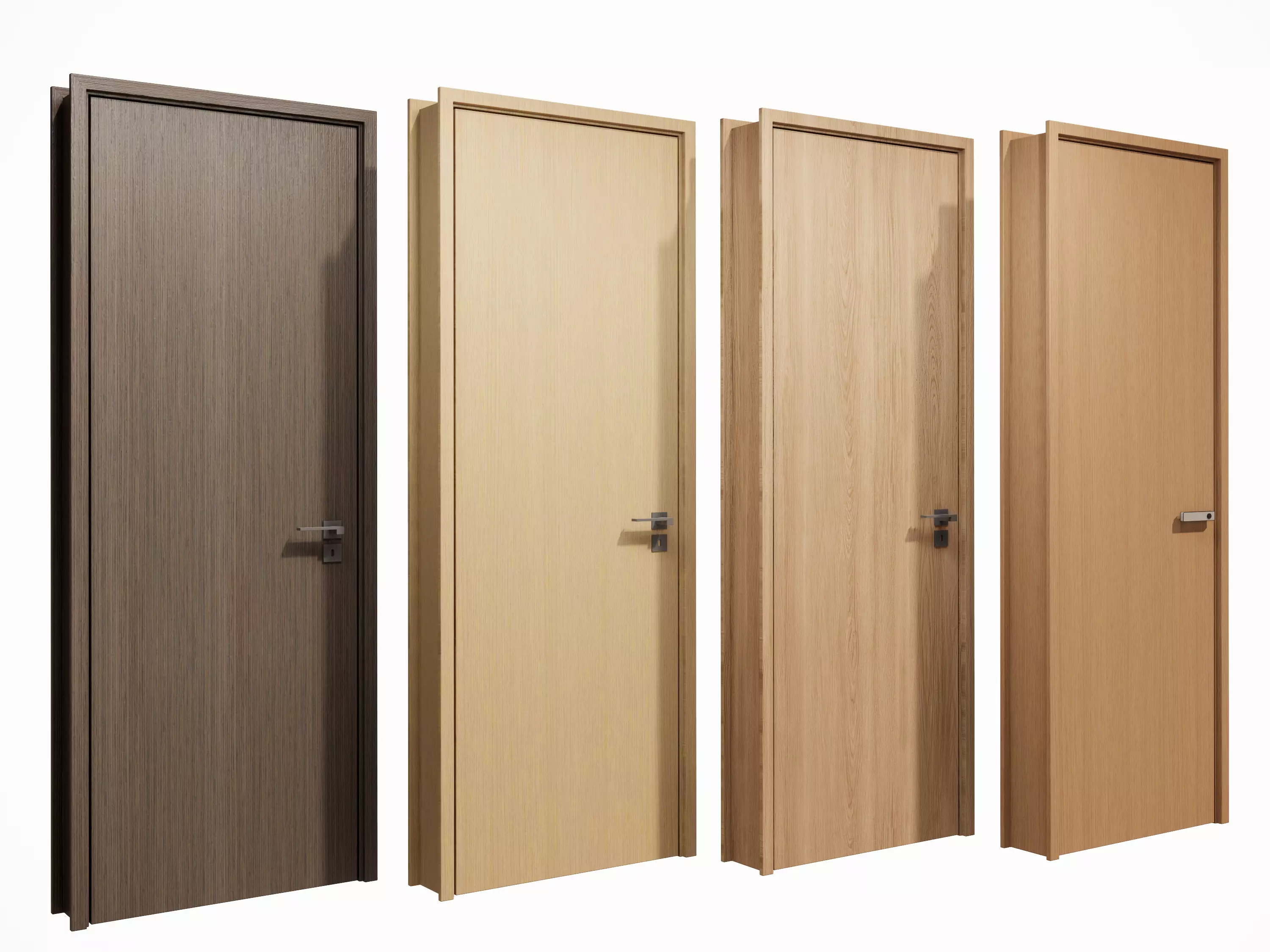 door Modern Wooden Interior Door with Furniture architectural 3D model_0