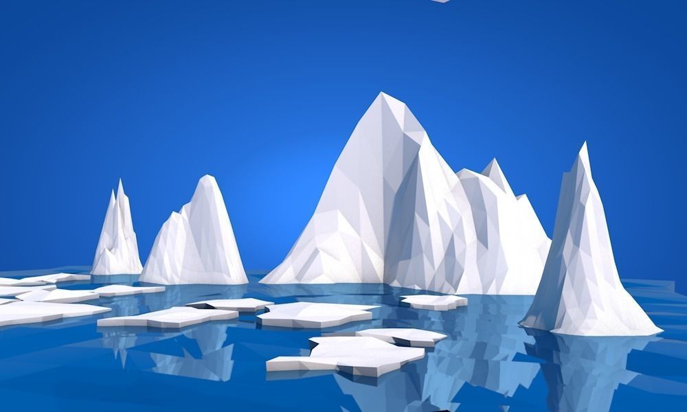 Low Poly Ice Alska Low-poly 3D model_1