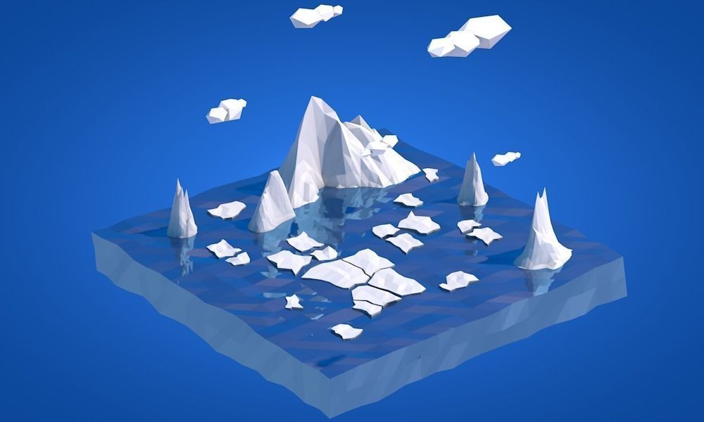 Low Poly Ice Alska Low-poly 3D model_2