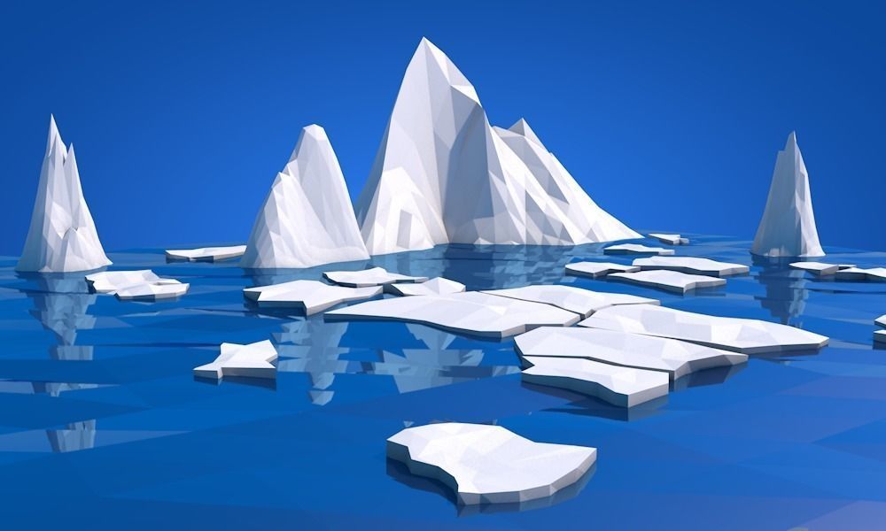 Low Poly Ice Alska Low-poly 3D model_0