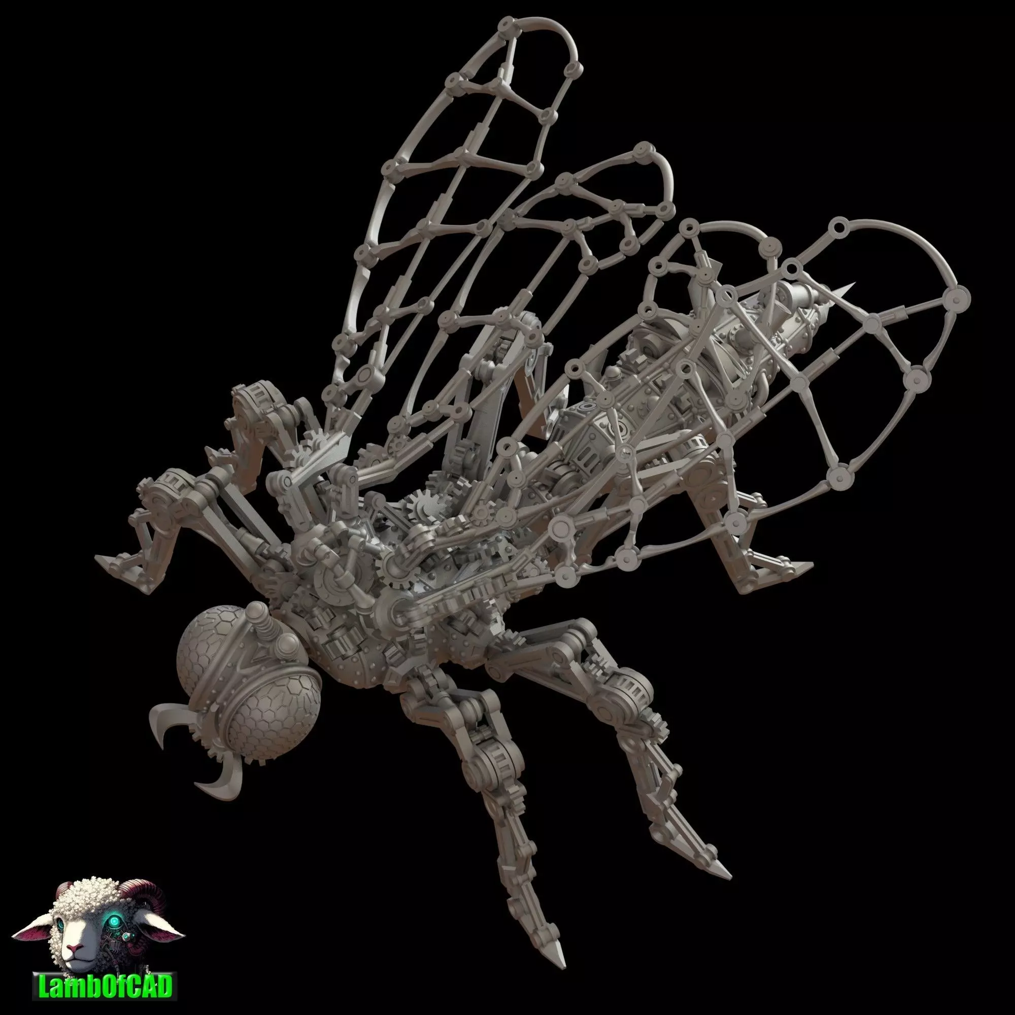 Steampunk Wasp 3D print model_43