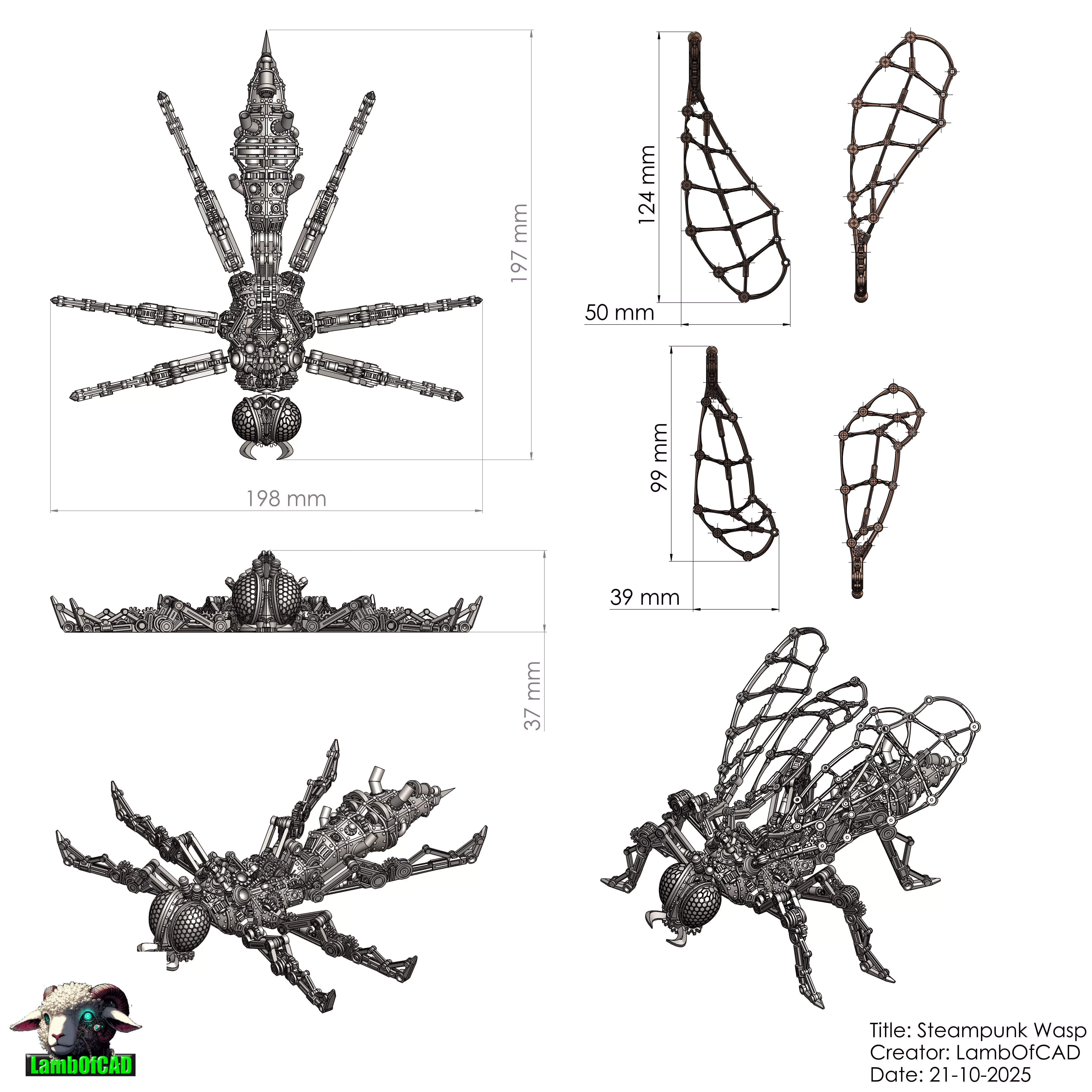 Steampunk Wasp 3D print model_32