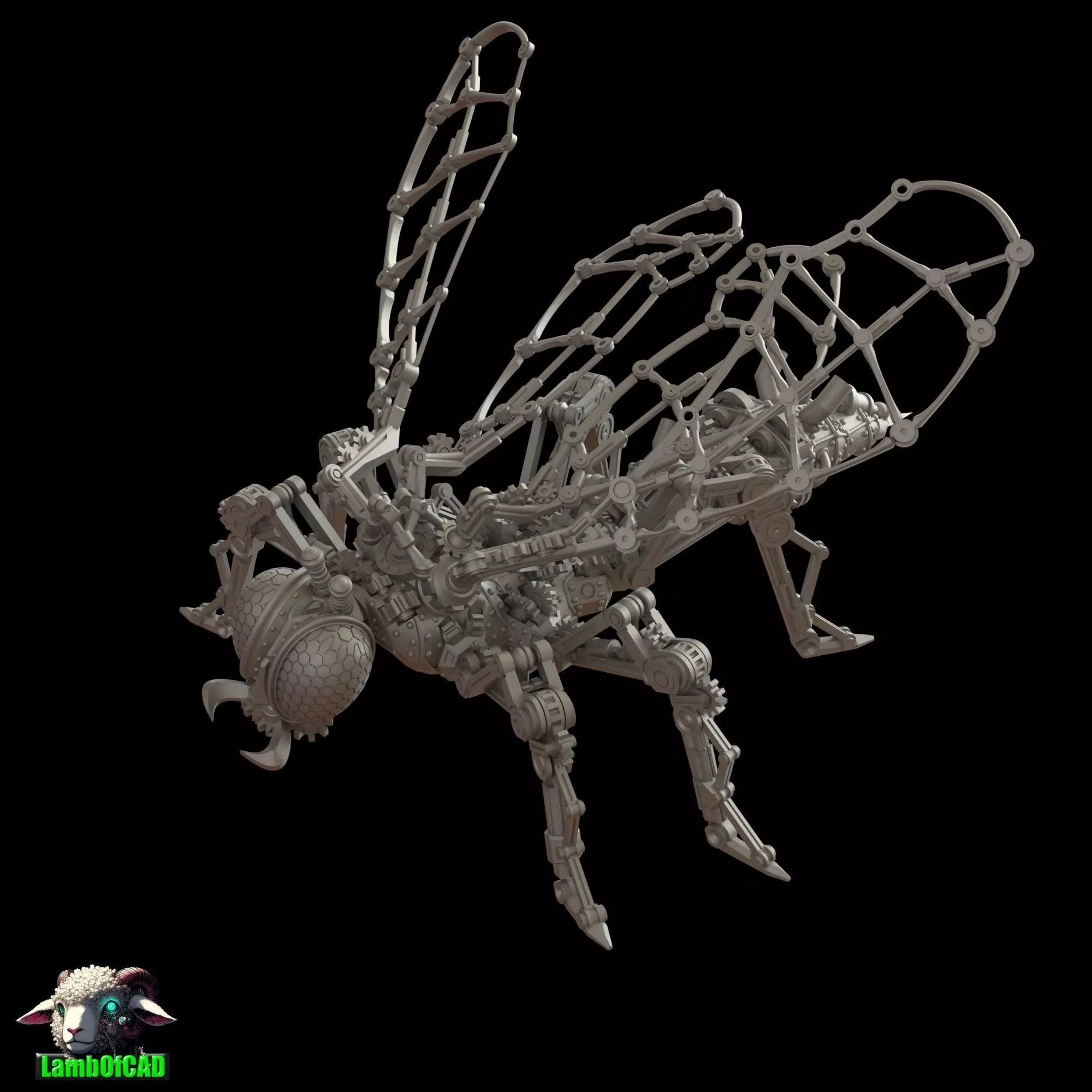 Steampunk Wasp 3D print model_36