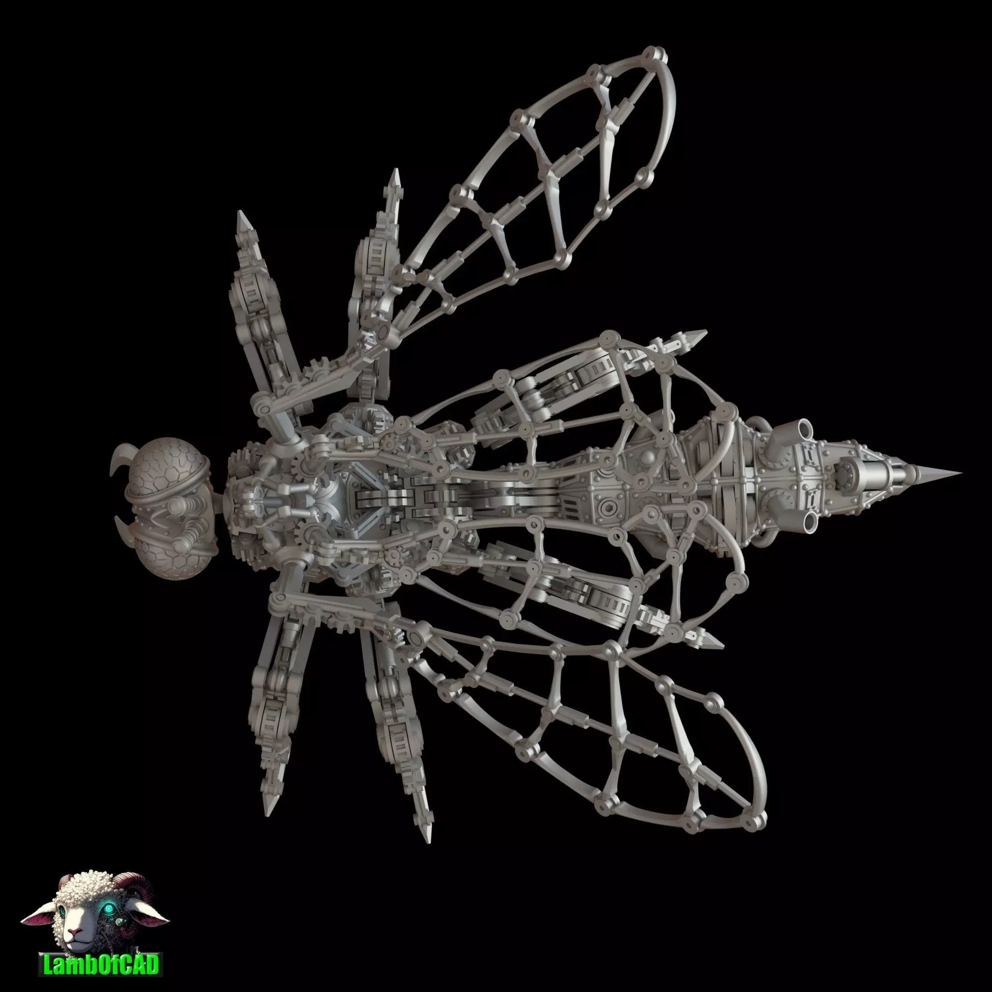 Steampunk Wasp 3D print model_38