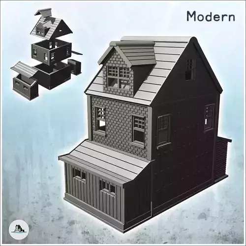 Modern brick one-story house with dormer window 8 - Modern WW2 W