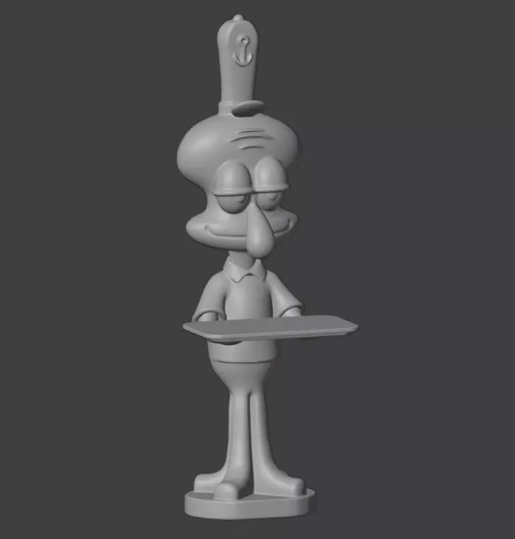 Squidward Table SpongeBob Inspired Decorative 3D Model 3D print model_3