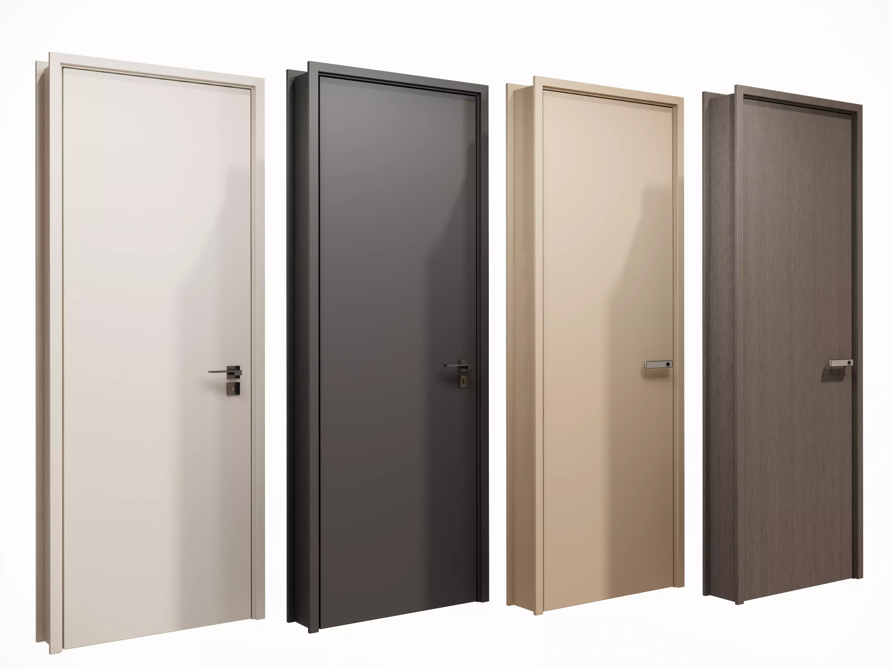 door Modern Wooden Interior Door with Furniture architectural 3D model_0