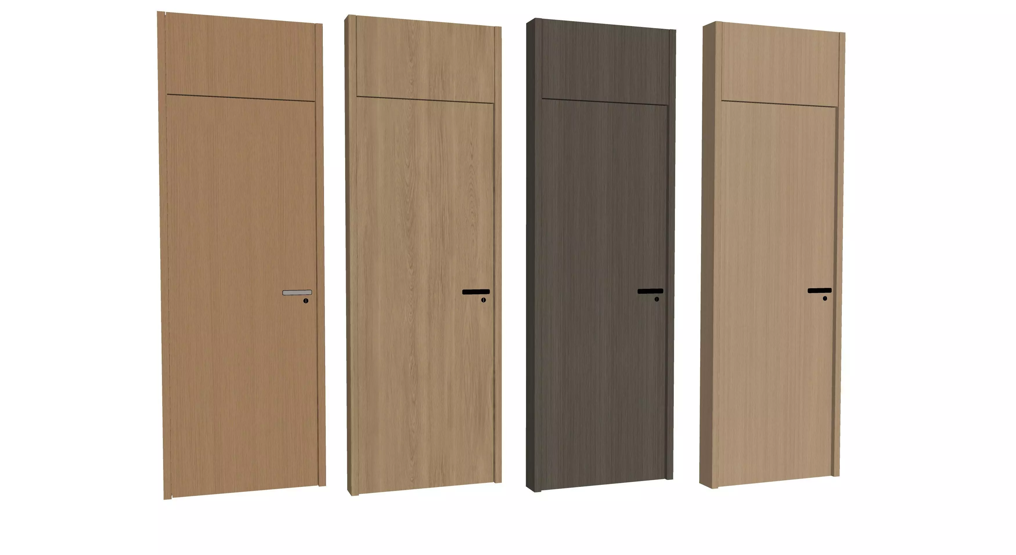 door Modern Wooden Interior Door with Furniture architectural 3D model_2