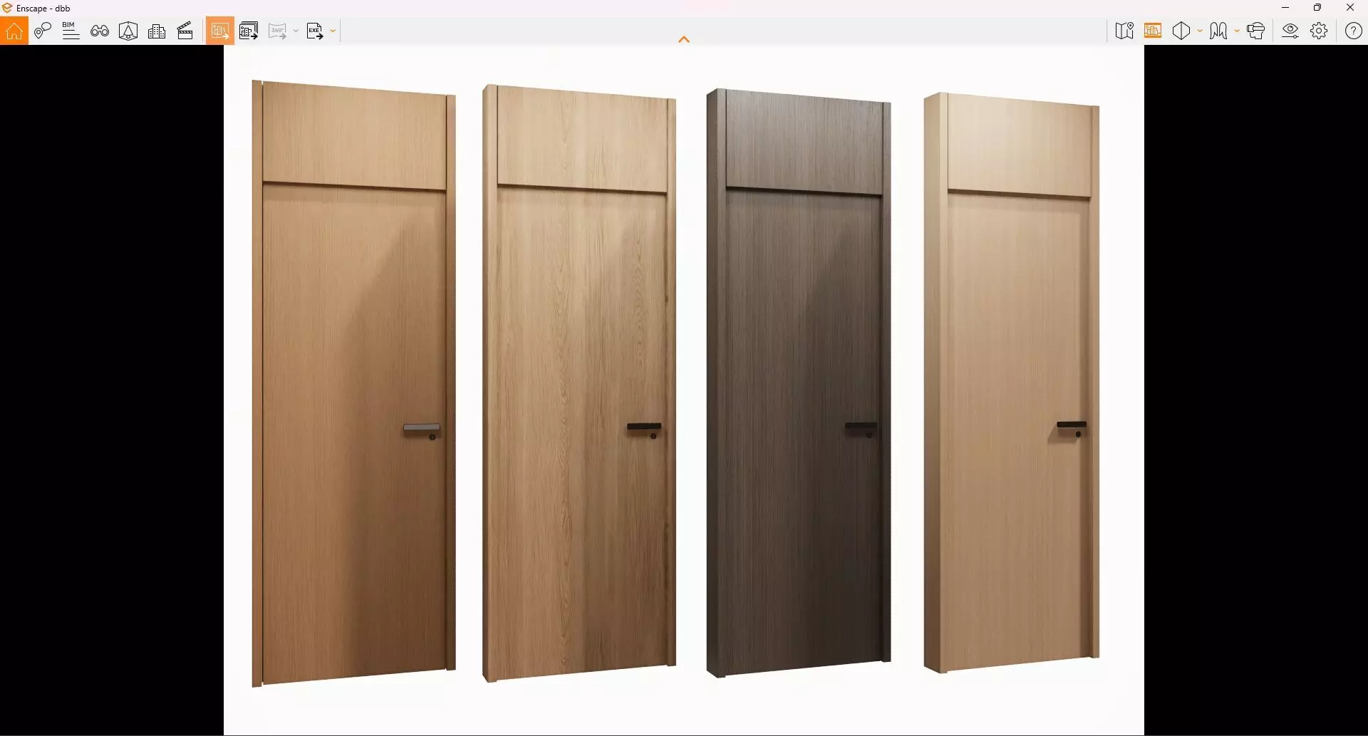 door Modern Wooden Interior Door with Furniture architectural 3D model_1