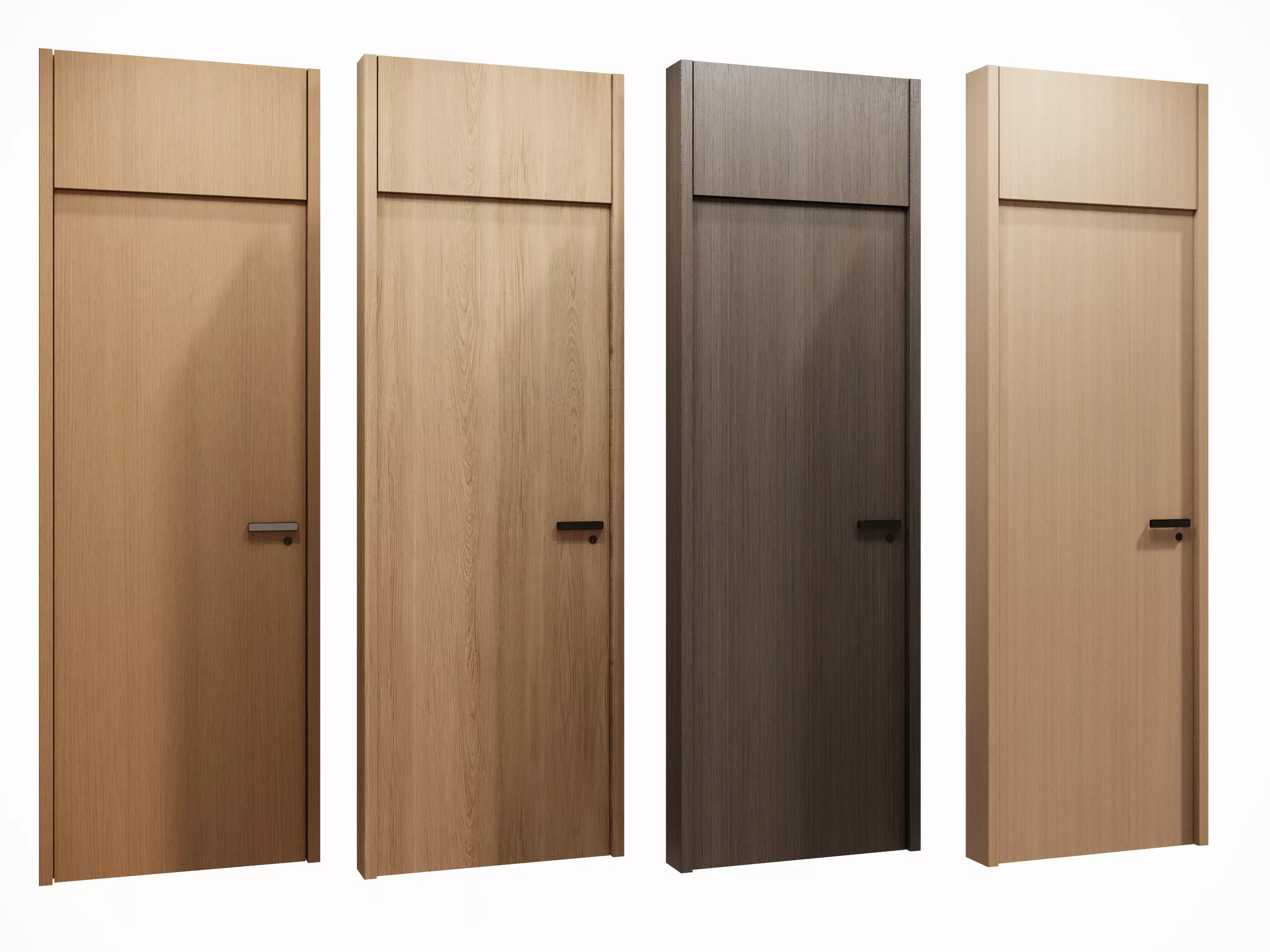 door Modern Wooden Interior Door with Furniture architectural 3D model_0