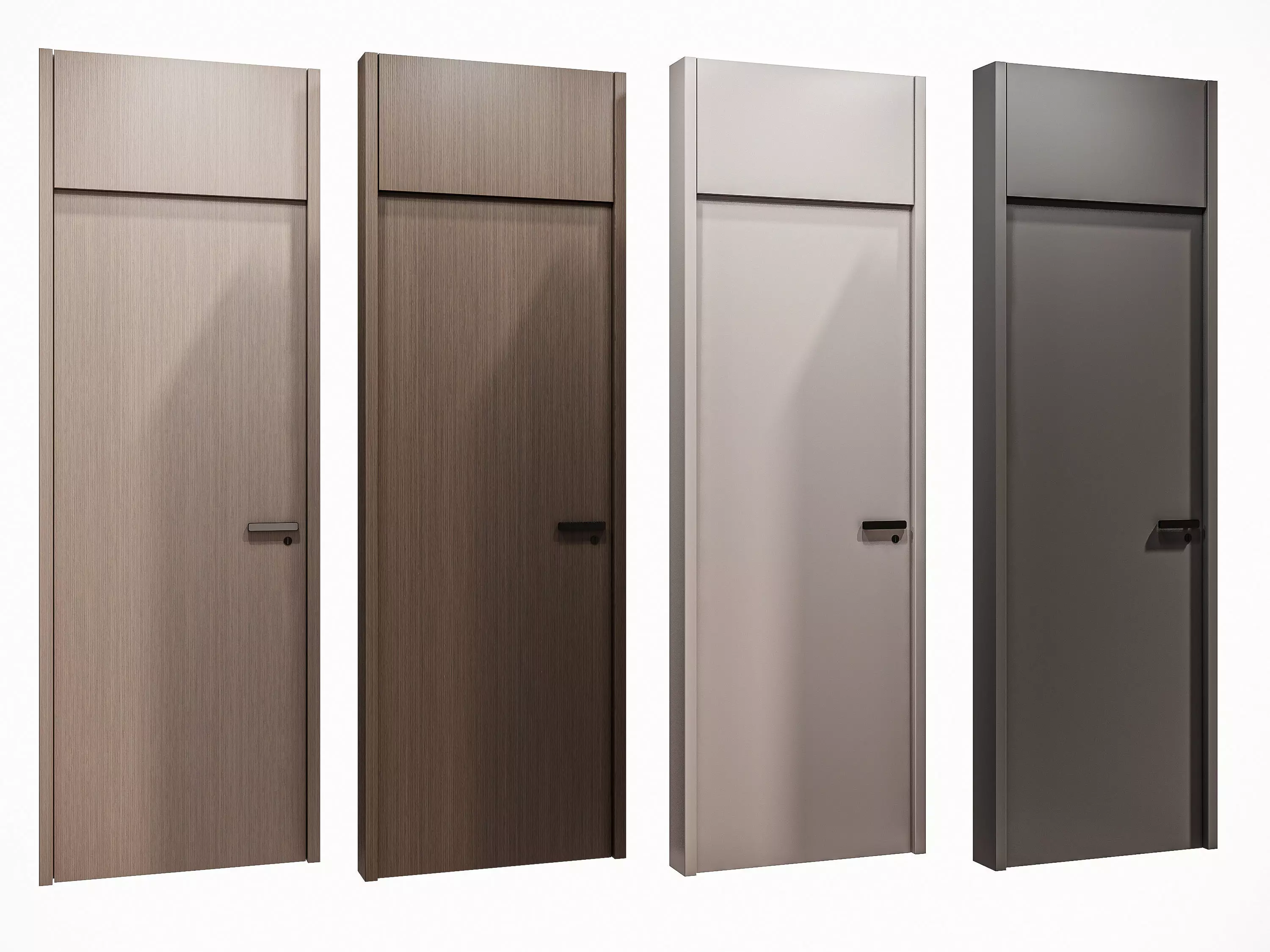 door Modern Wooden Interior Door with Furniture architectural 3D model_0