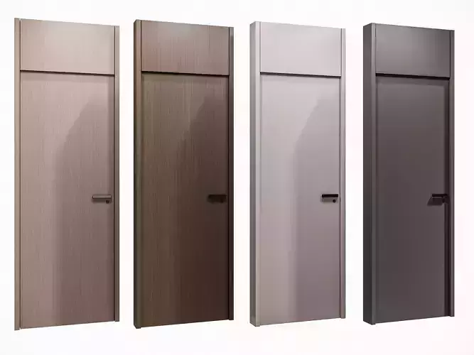 door Modern Wooden Interior Door with Furniture architectural 3D model