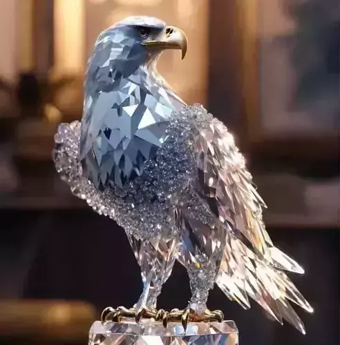 Luxury Crystal Eagle 3D Model Faceted Wings Diamond Accents Low-poly 3D model Luxury Crystal Eagle 3D Model Faceted Wings Diamond Accents Low-poly 3D model