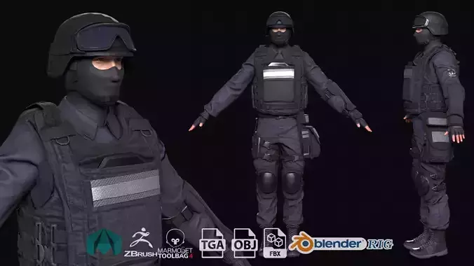 Combat soldier Military tactical army Game Assets