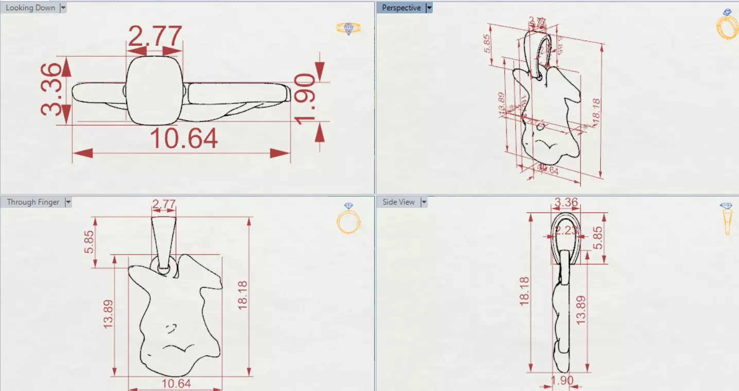 3D STL 3DM Minimalist Cat Head gold Pendant model gp0015 3D print model_19