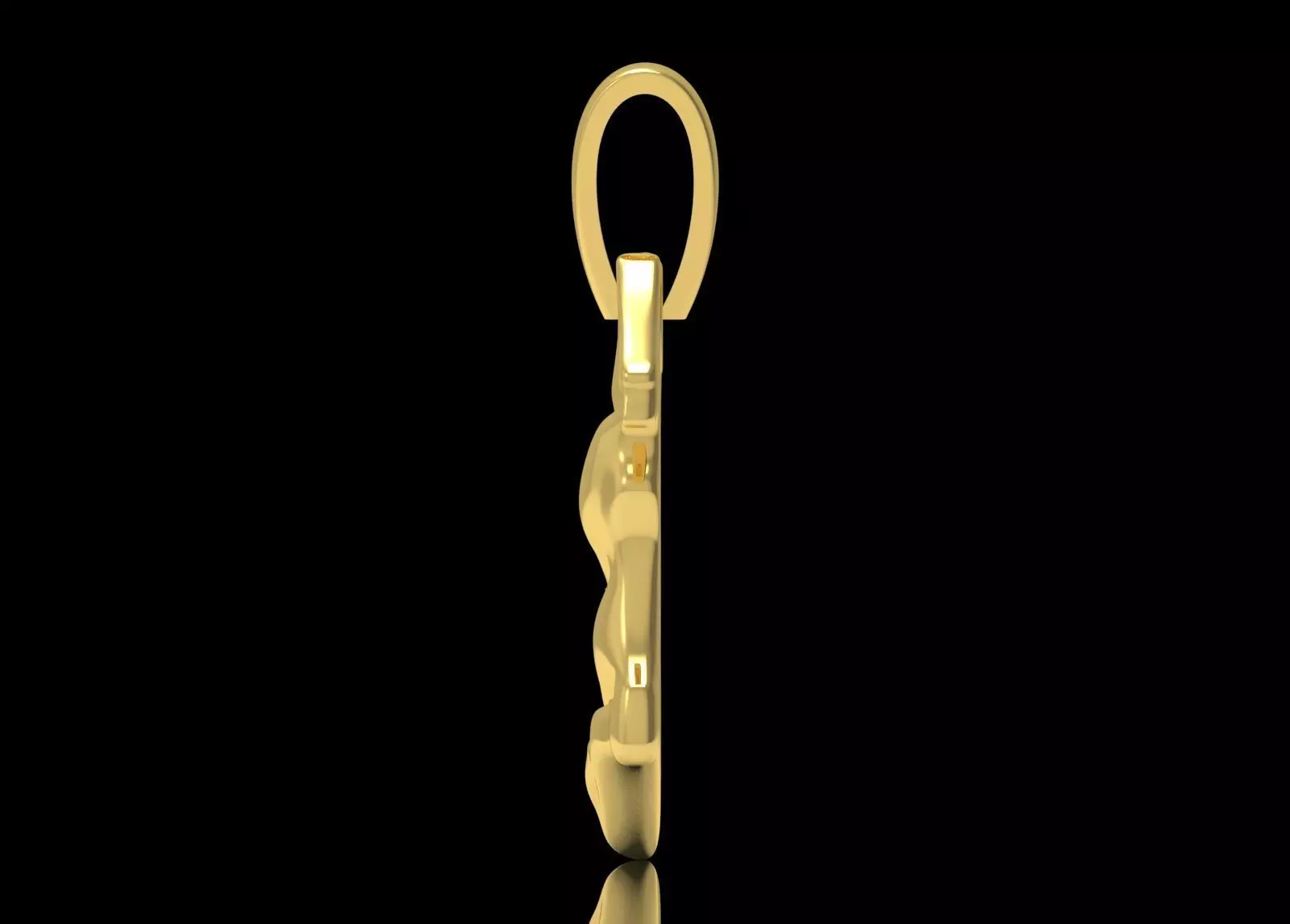 3D STL 3DM Minimalist Cat Head gold Pendant model gp0015 3D print model_2