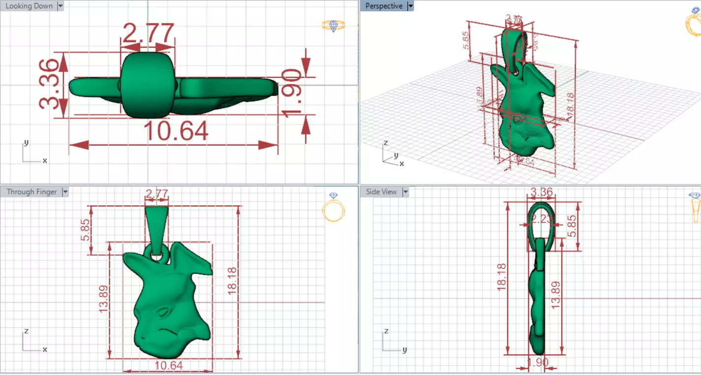 3D STL 3DM Minimalist Cat Head gold Pendant model gp0015 3D print model_17