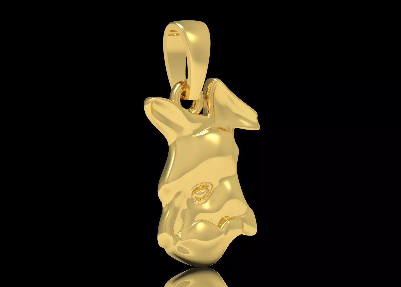 3D STL 3DM Minimalist Cat Head gold Pendant model gp0015 3D print model_3