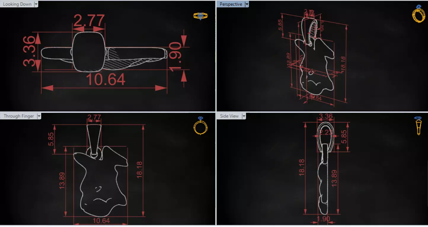 3D STL 3DM Minimalist Cat Head gold Pendant model gp0015 3D print model_18