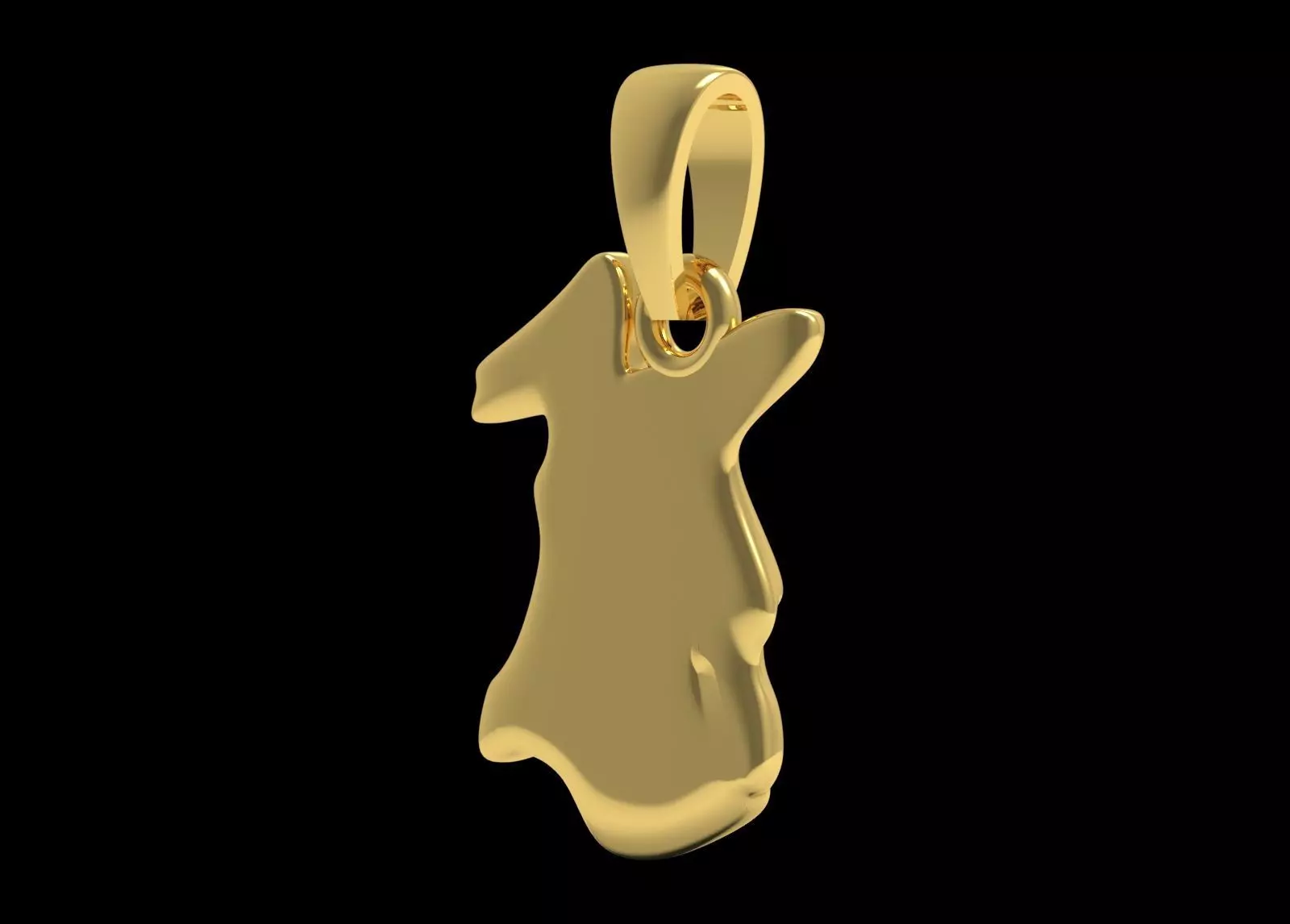 3D STL 3DM Minimalist Cat Head gold Pendant model gp0015 3D print model_4