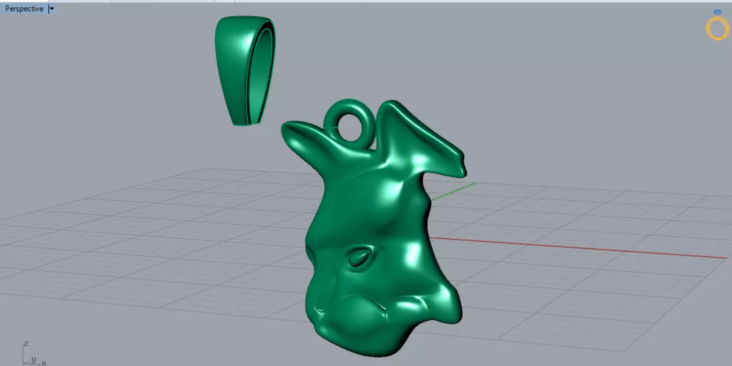 3D STL 3DM Minimalist Cat Head gold Pendant model gp0015 3D print model_6