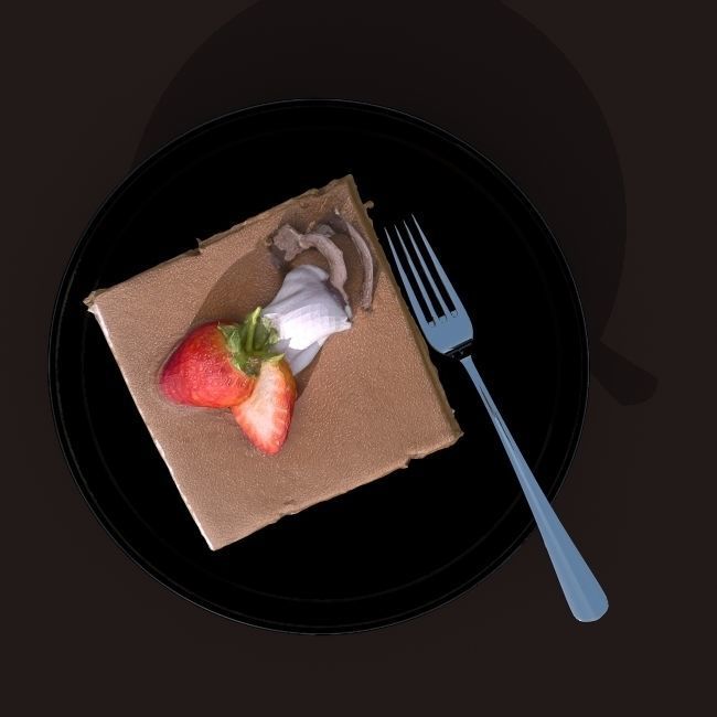 cake and small plate 3D model_1