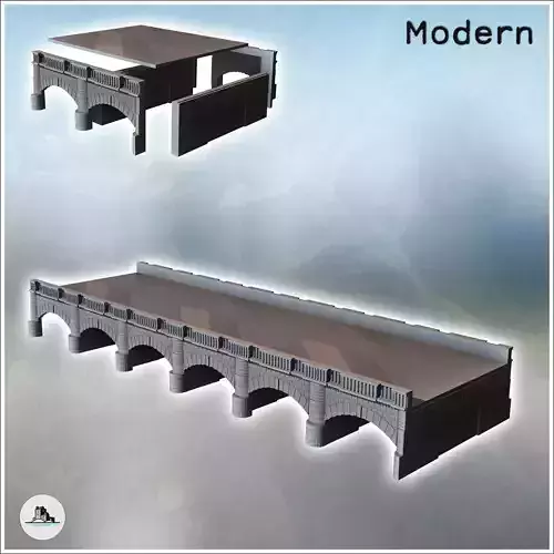 Stone bridge with side pavement and bricks 5 - Modern WW2 WW1 Wo