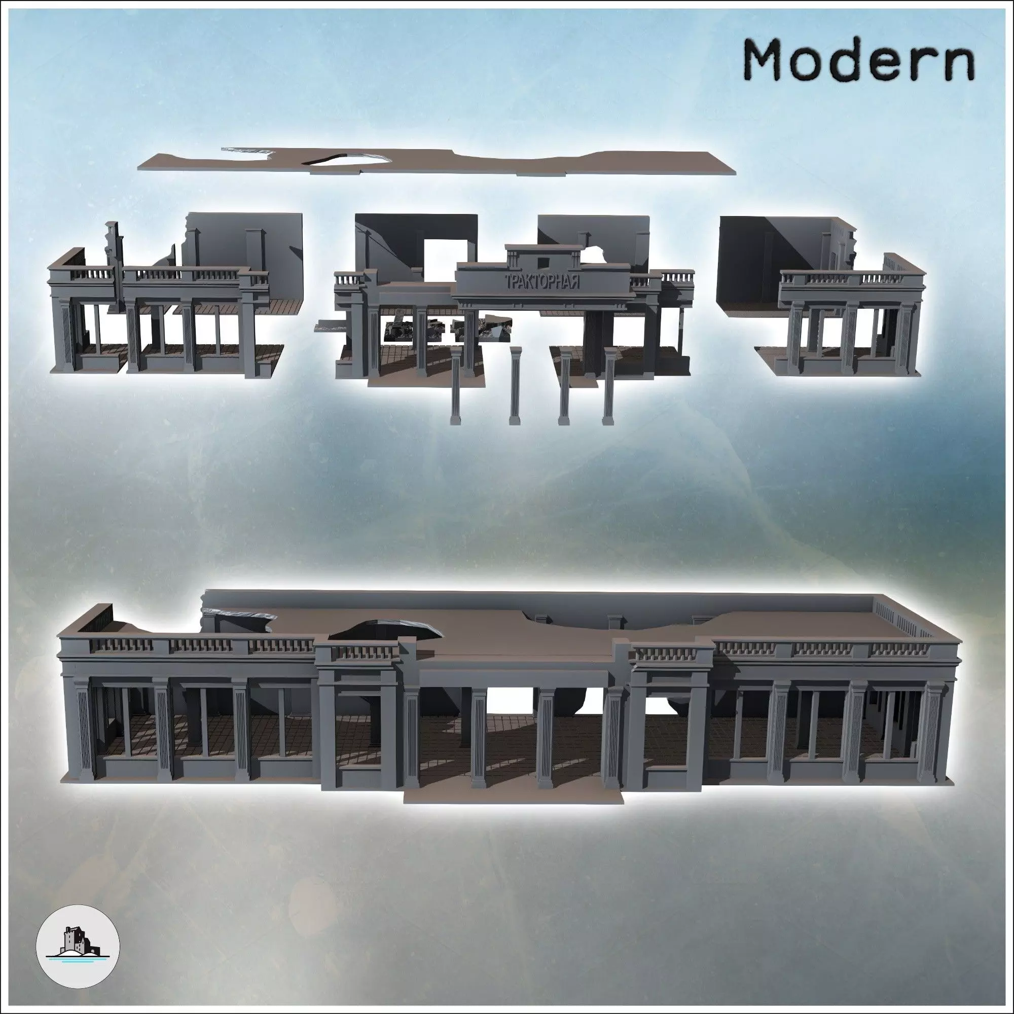 Dzerzhinsky Tractor Factory Stalingrad Soviet Russia destroyed v 3D print model_1