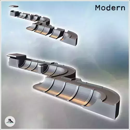 Atlantic Wall fortifications with coastal wall and bunker 3 - Wo