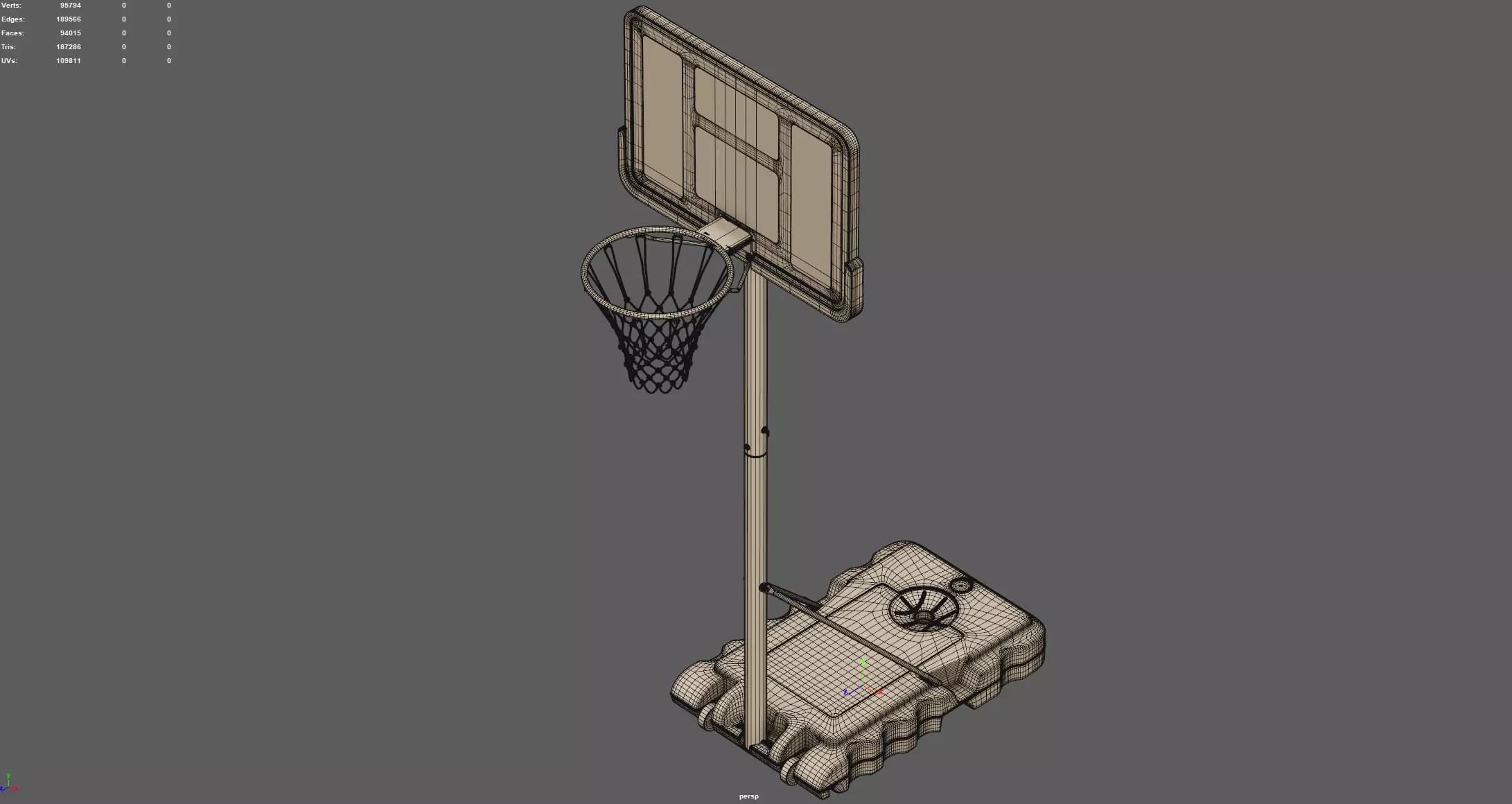 Portable Basketball Hoop 3D model_4