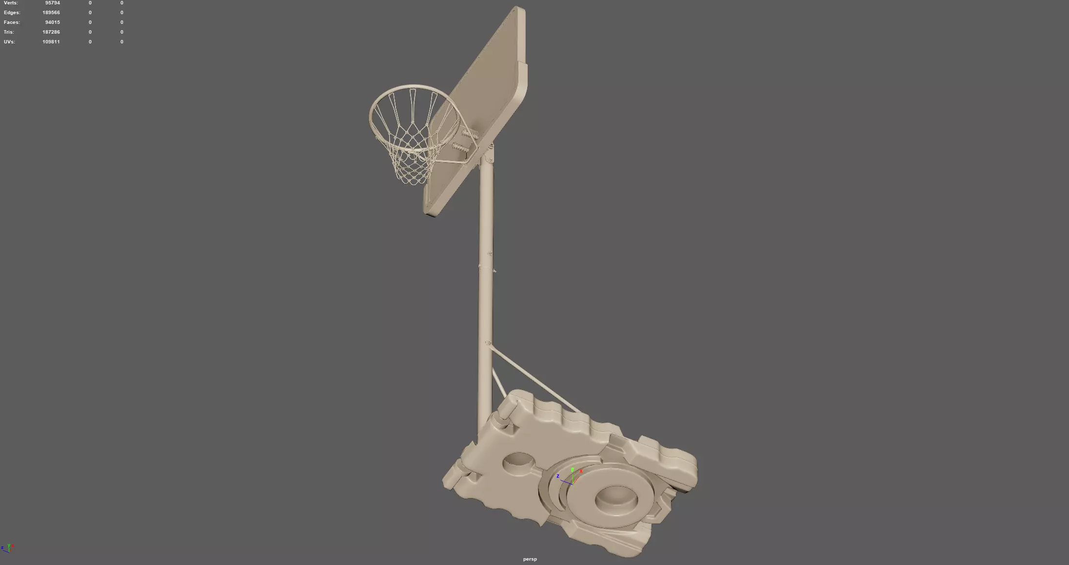 Portable Basketball Hoop 3D model_7
