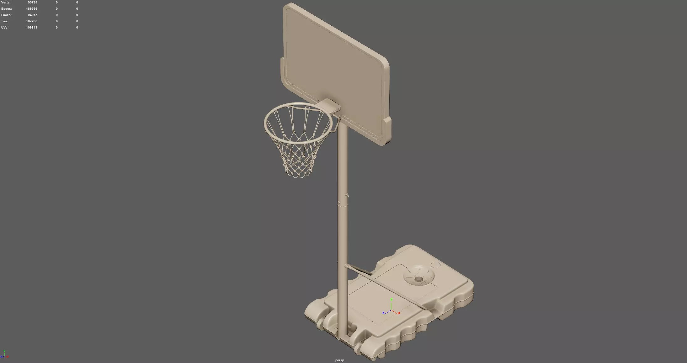 Portable Basketball Hoop 3D model_5