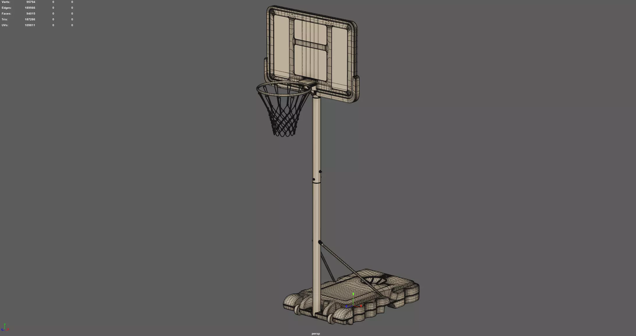 Portable Basketball Hoop 3D model_14