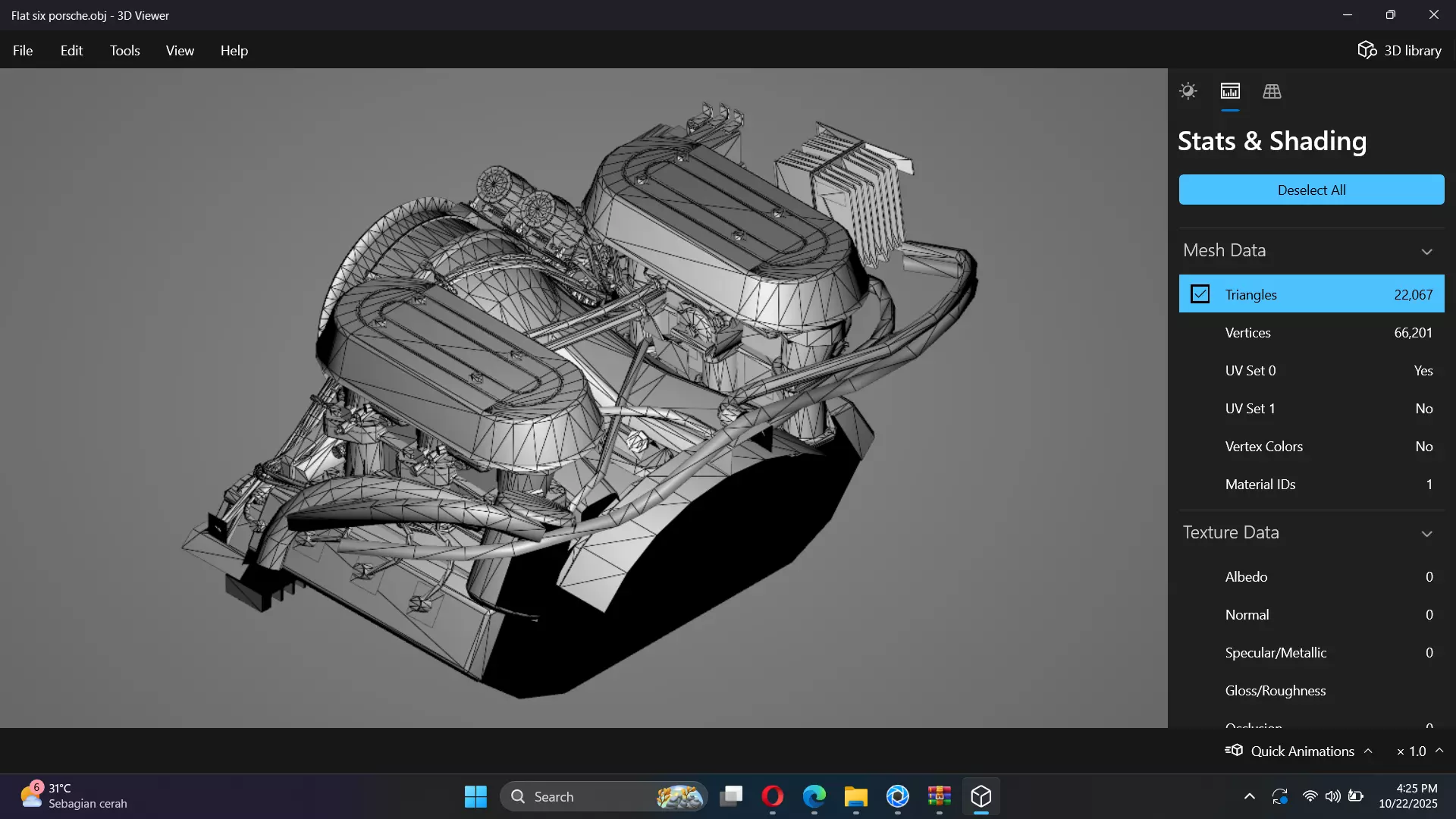 Flat Six Air Cooled Engine Low-poly 3D model_24