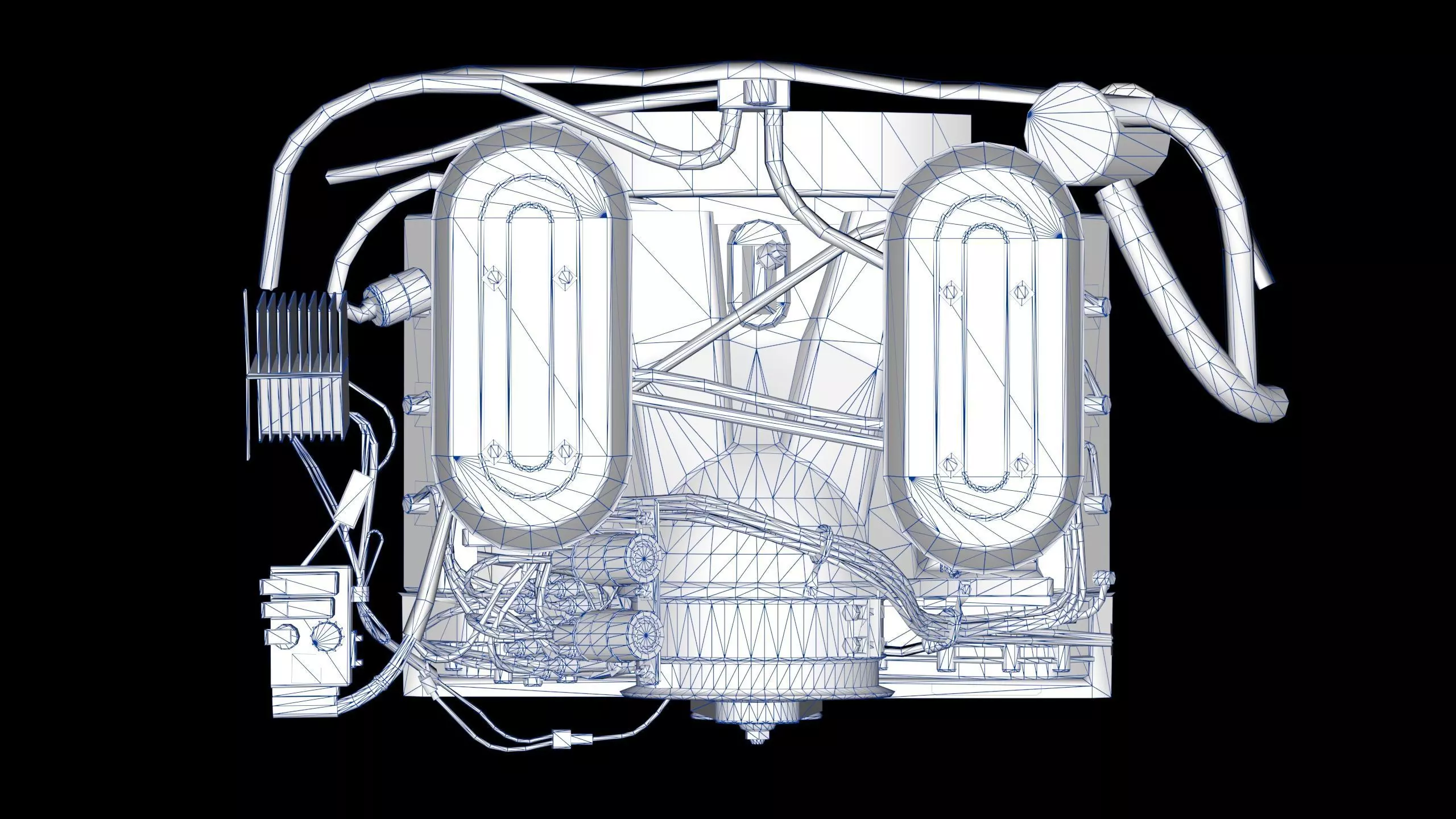Flat Six Air Cooled Engine Low-poly 3D model_21