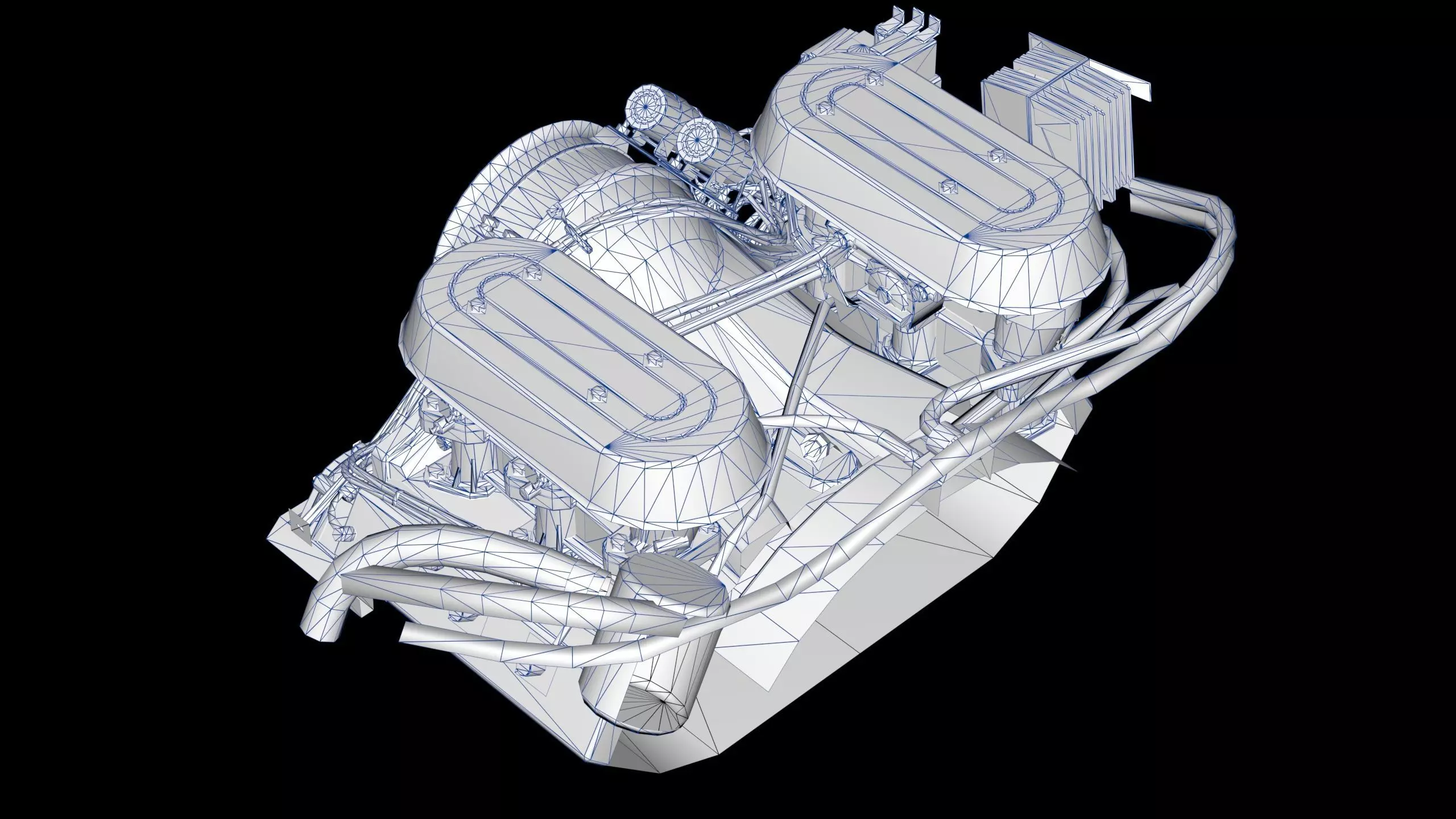 Flat Six Air Cooled Engine Low-poly 3D model_20