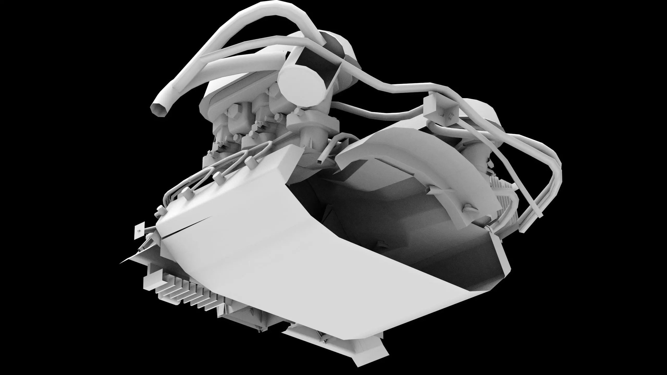 Flat Six Air Cooled Engine Low-poly 3D model_14