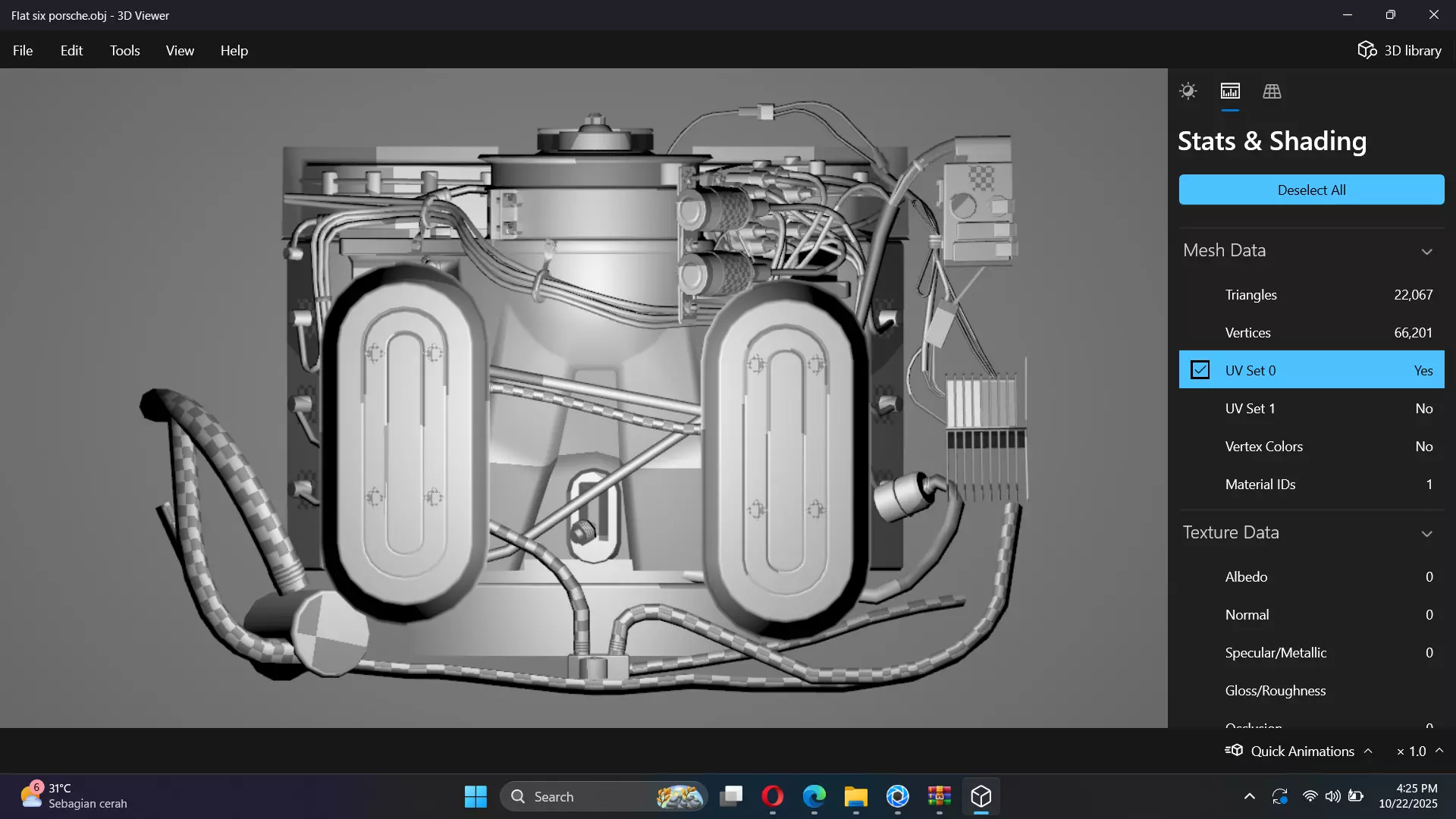 Flat Six Air Cooled Engine Low-poly 3D model_26
