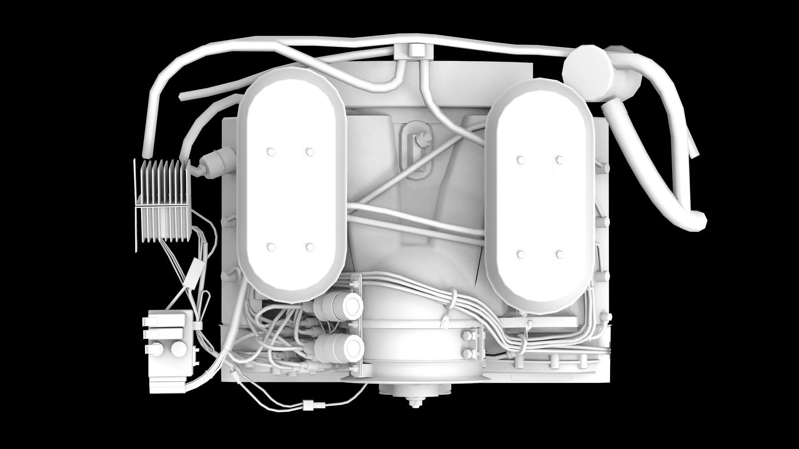 Flat Six Air Cooled Engine Low-poly 3D model_13
